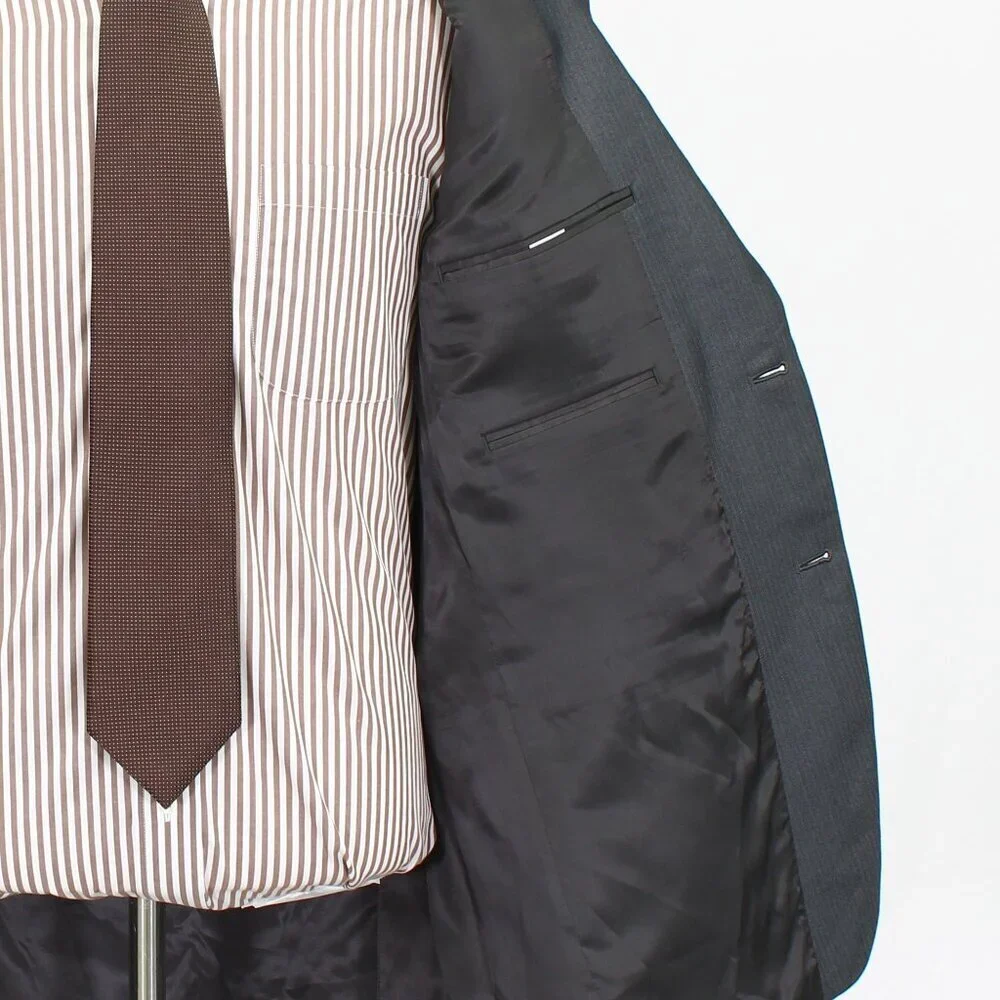 Calvin Klein 44R Gray HB 2-Button Sport Coat Blazer Jacket W020
